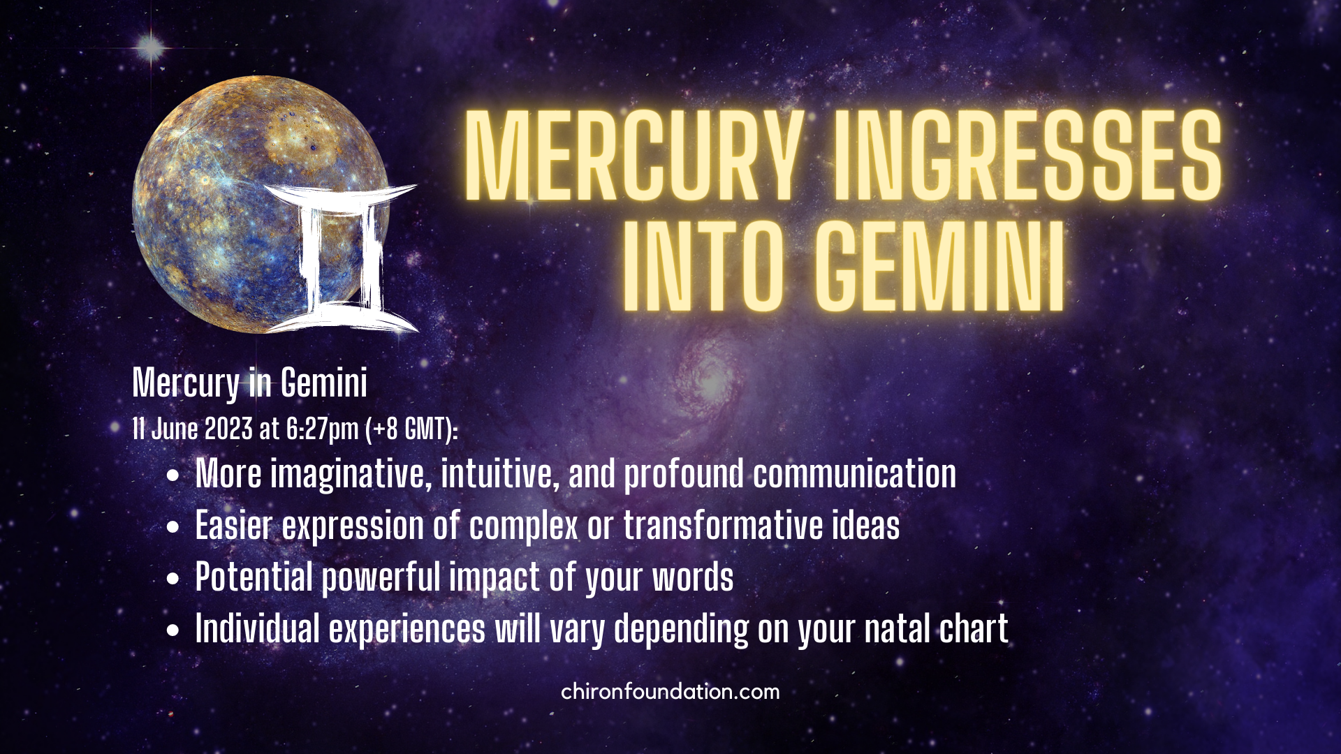 Mercury ingresses into Gemini