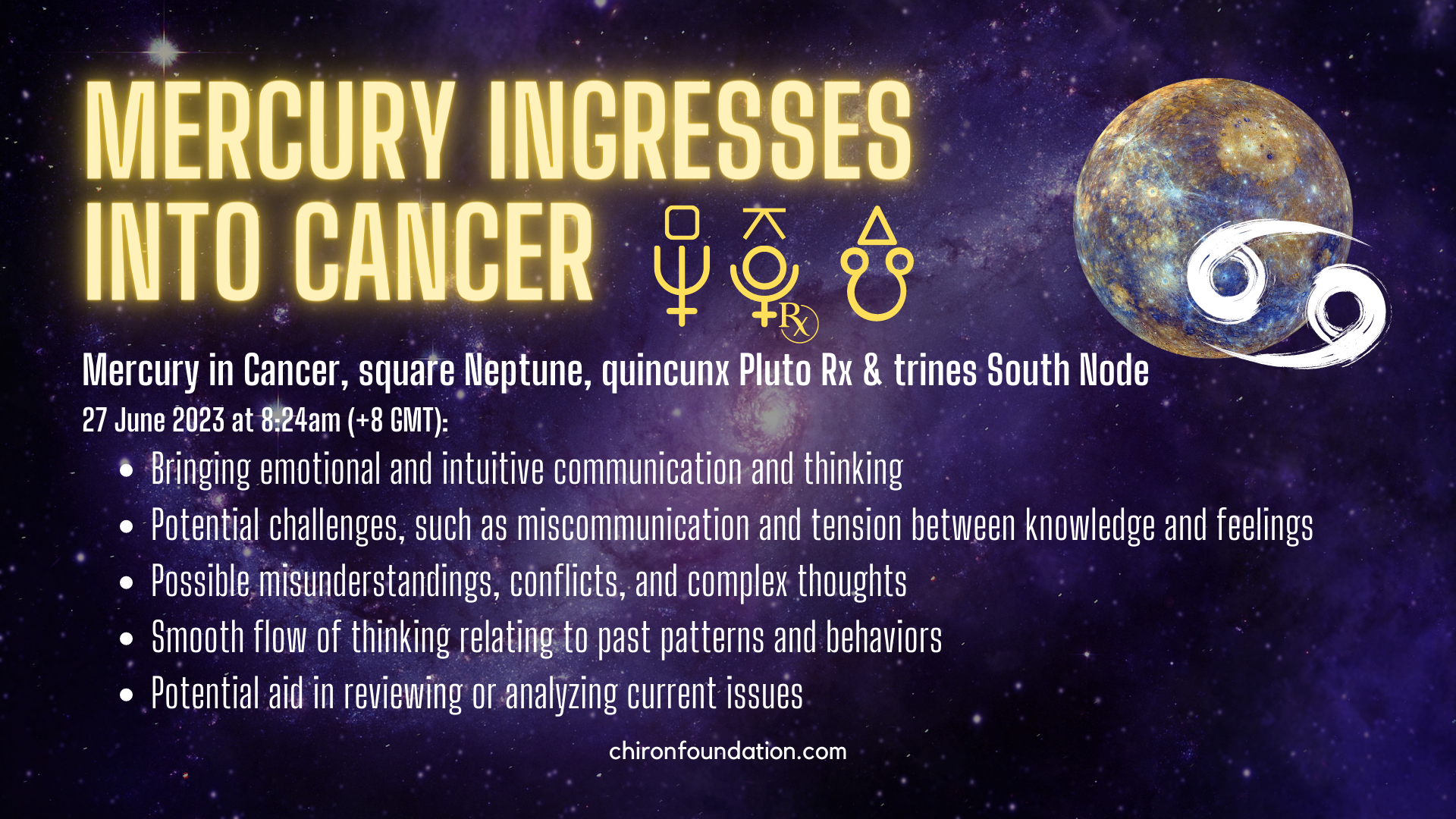 Mercury ingresses into Cancer
