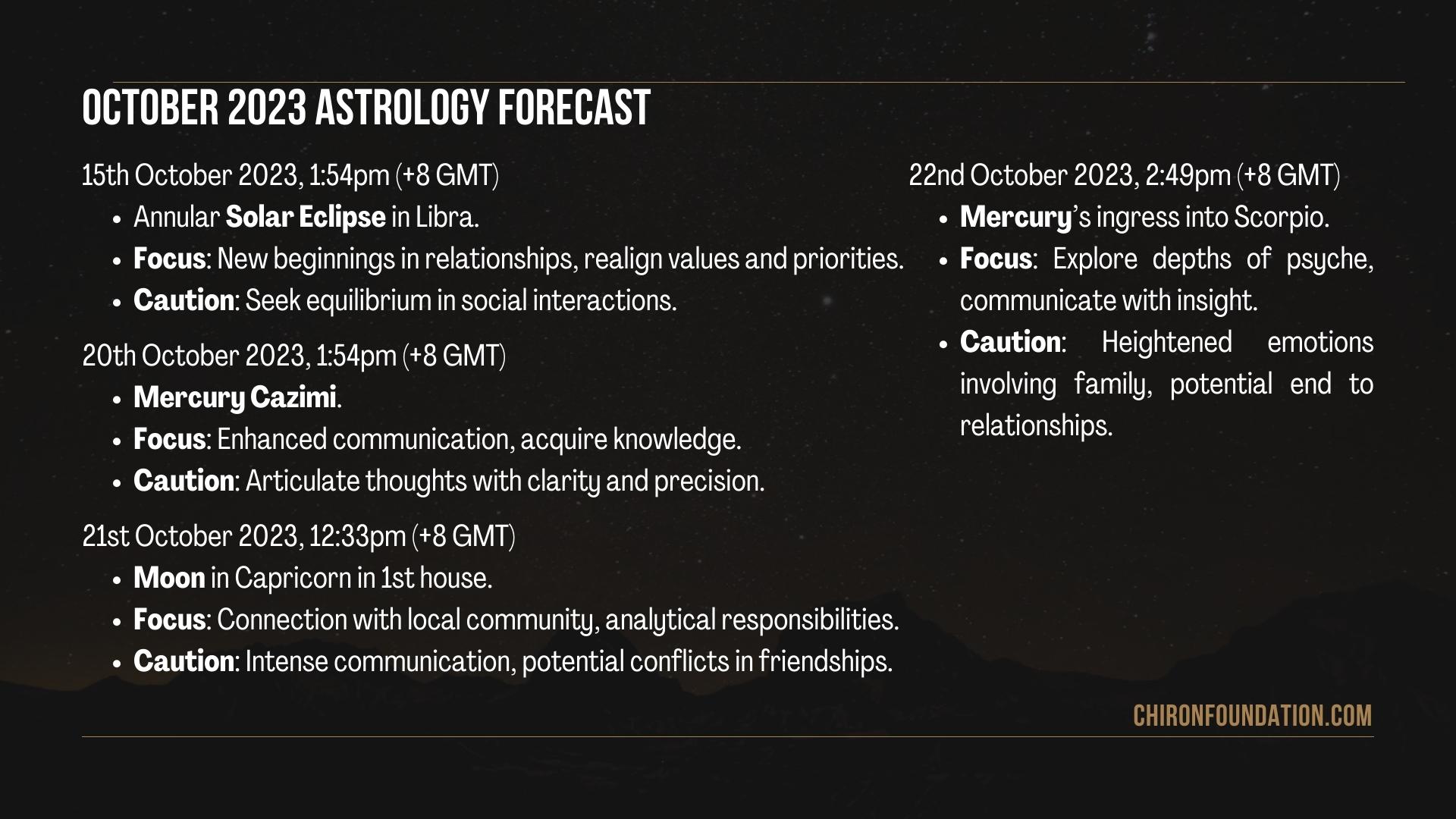October 2023 Astrology Forecast in Summary 3